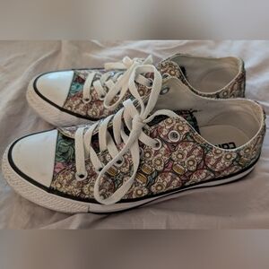 Converse Chucks Women's Size 7 Sugar Skull Day Of The Dead Día De Los Muertos